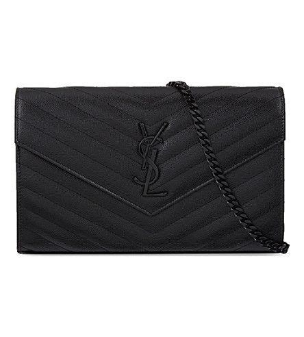 all black ysl clutch